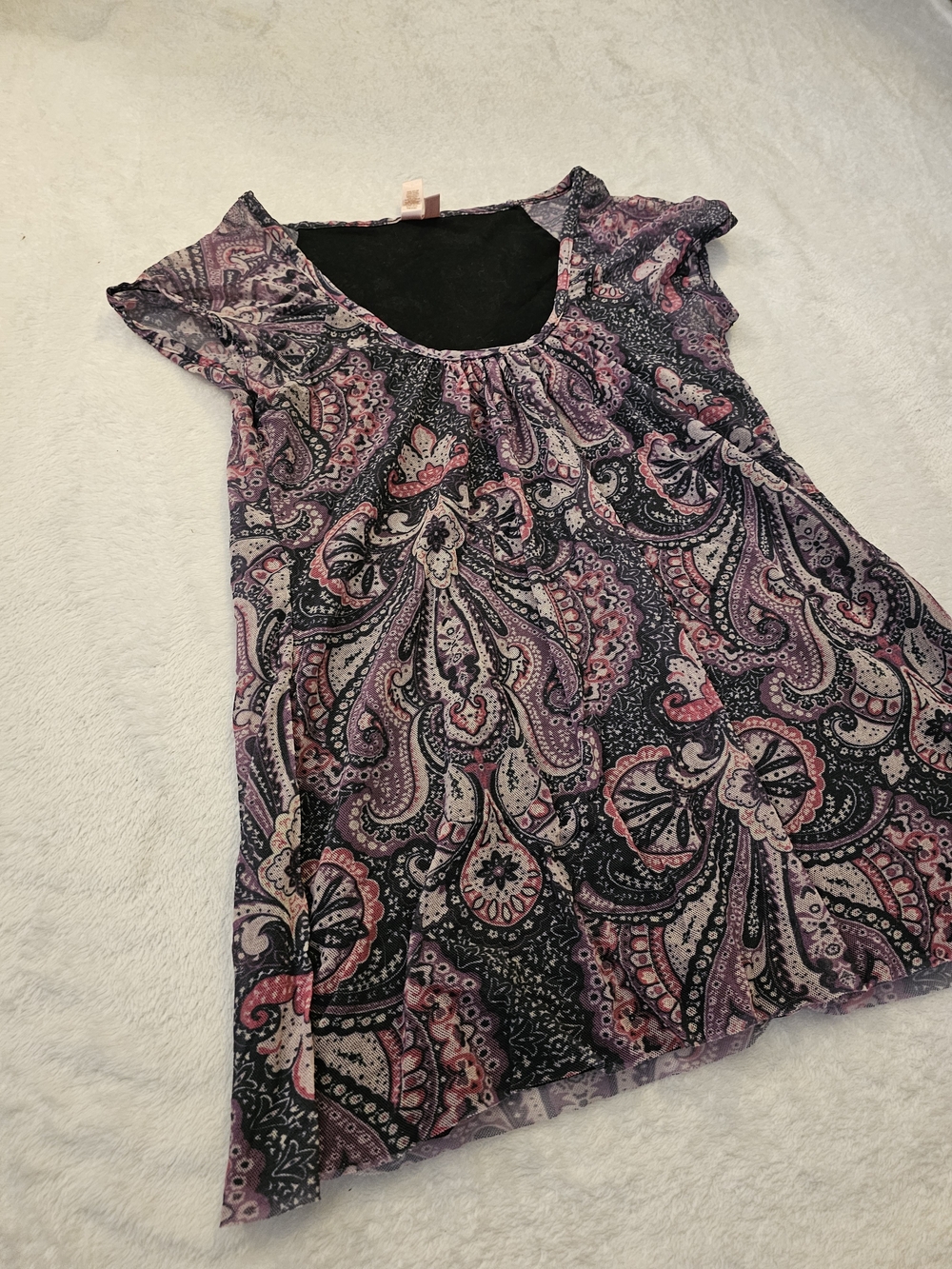 Women’s Pink & Purple Paisley Scoop Neck Top